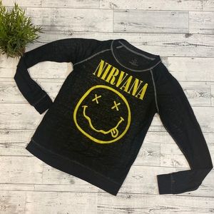 Nirvana Woman’s XS long sleeve shirt, Black and yellow